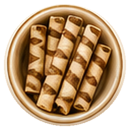 Tigela de canudinhos wafer