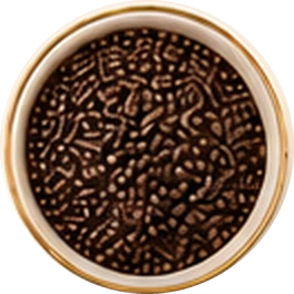 Tigela com granulado de chocolate